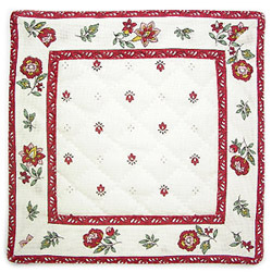 French Provence coaster (Calissons flowers. white x bordeaux) - Click Image to Close